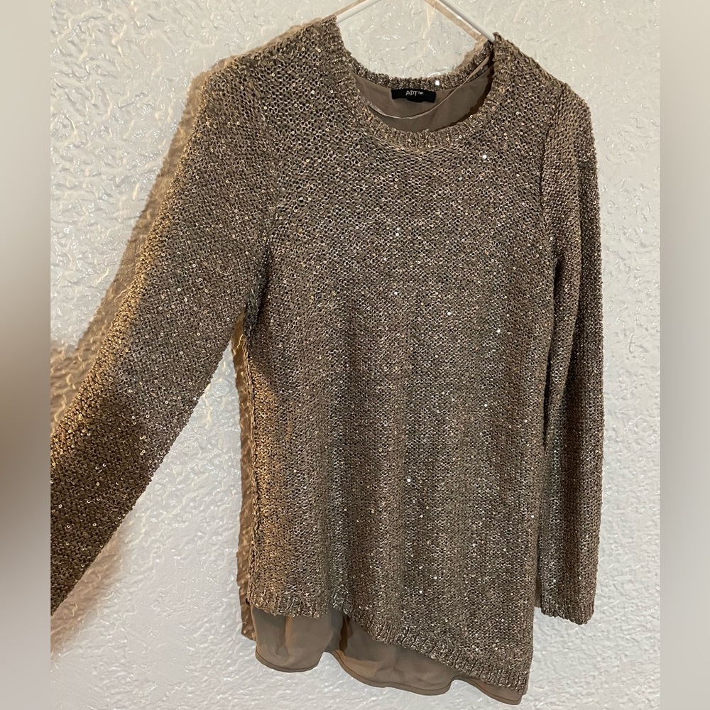 Sequin Knitted Beige Sweater